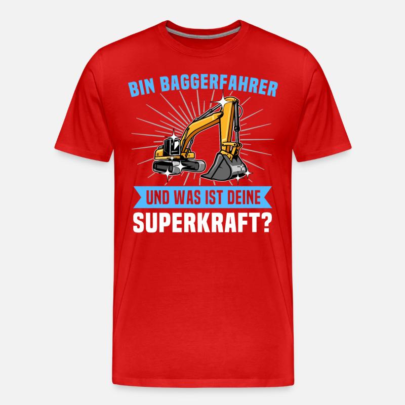 Baggerführer Baggerfahrer - Männer Premium Bio T-Shirt - Rot