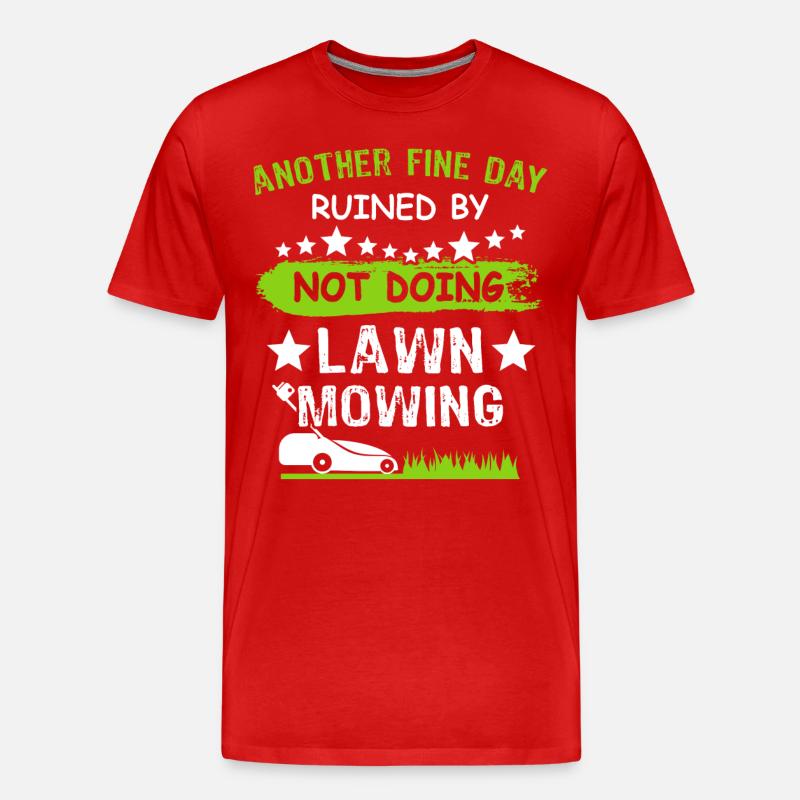 Rasenmäher - Männer Premium Bio T-Shirt - Rot