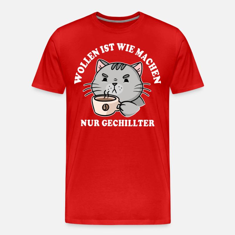 Katze - Männer Premium Bio T-Shirt - Rot