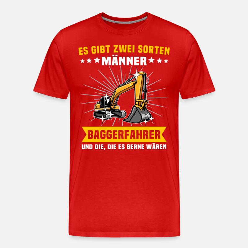 Baggerfuehrer Baggerfahrer - Männer Premium Bio T-Shirt - Rot