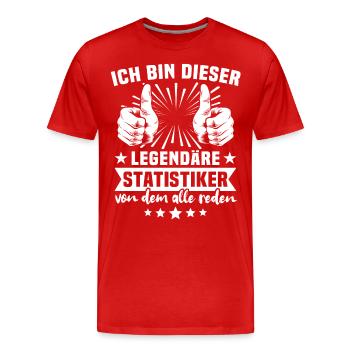 Statistiker Legende - Männer Premium Bio T-Shirt - Rot - Vorne - Damien (186cm)