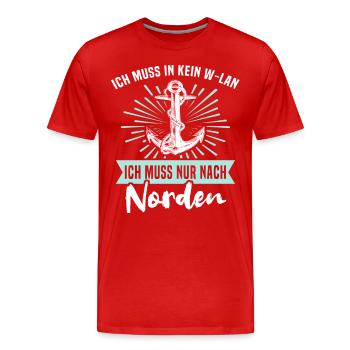 Norden Urlaub Nordener - Männer Premium Bio T-Shirt - Rot - Vorne - Damien (186cm)