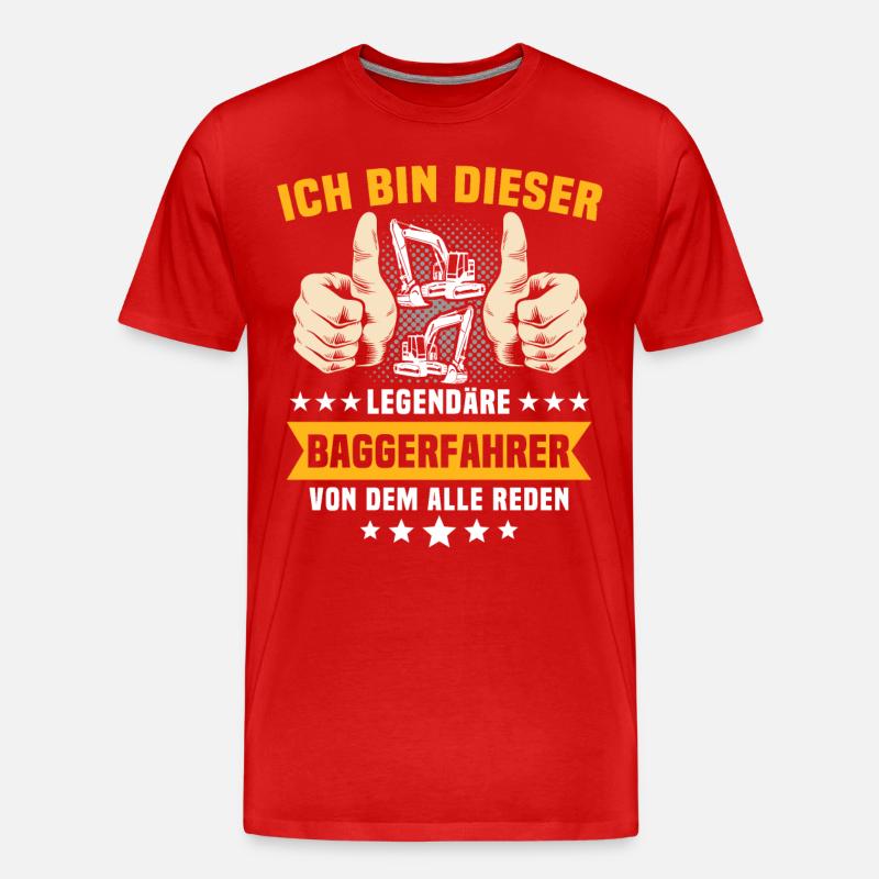 Baggerfuehrer Baggerfahrer - Männer Premium Bio T-Shirt - Rot