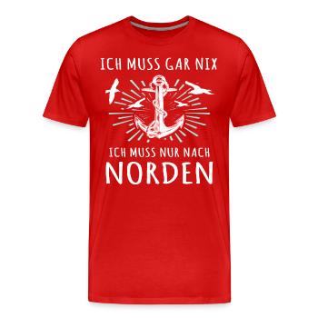 Norden Spruch - Männer Premium Bio T-Shirt - Rot - Vorne - Damien (186cm)