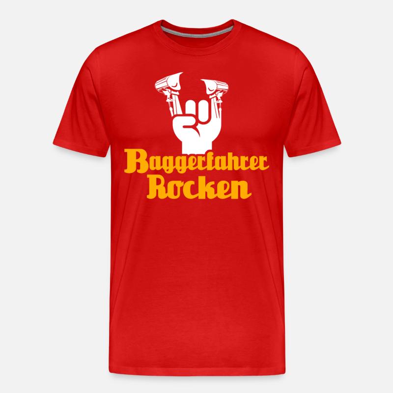 Baggerfahrer Bagger - Männer Premium Bio T-Shirt - Rot