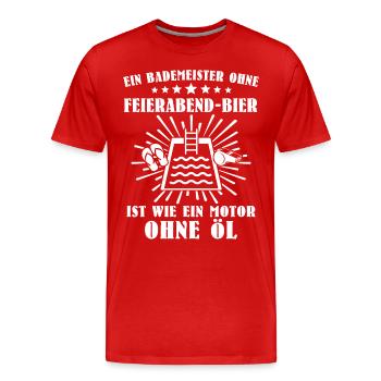 Bademeister - Männer Premium Bio T-Shirt - Rot - Vorne - Damien (186cm)