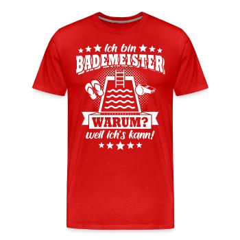 Bademeister - Männer Premium Bio T-Shirt - Rot - Vorne - Damien (186cm)