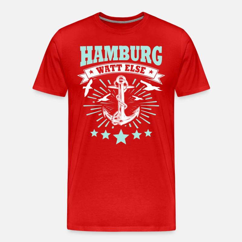 Hamburg Hamburger - Männer Premium Bio T-Shirt - Rot