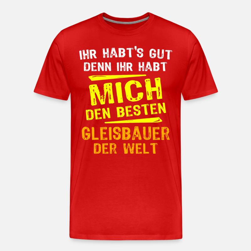 Gleisbauer Geschenk - Männer Premium Bio T-Shirt - Rot