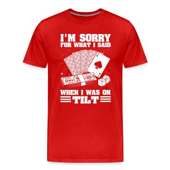 Poker - T-shirt bio Premium Homme - rouge - Devant - Damien (186cm)