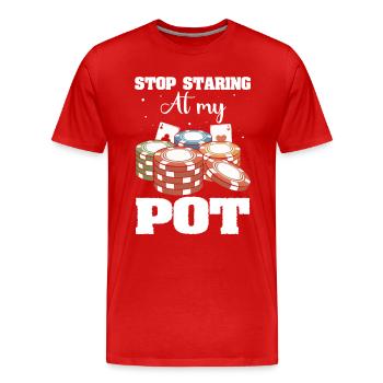 Poker Poker Cartes de Poker - T-shirt bio Premium Homme - rouge - Devant - Damien (186cm)