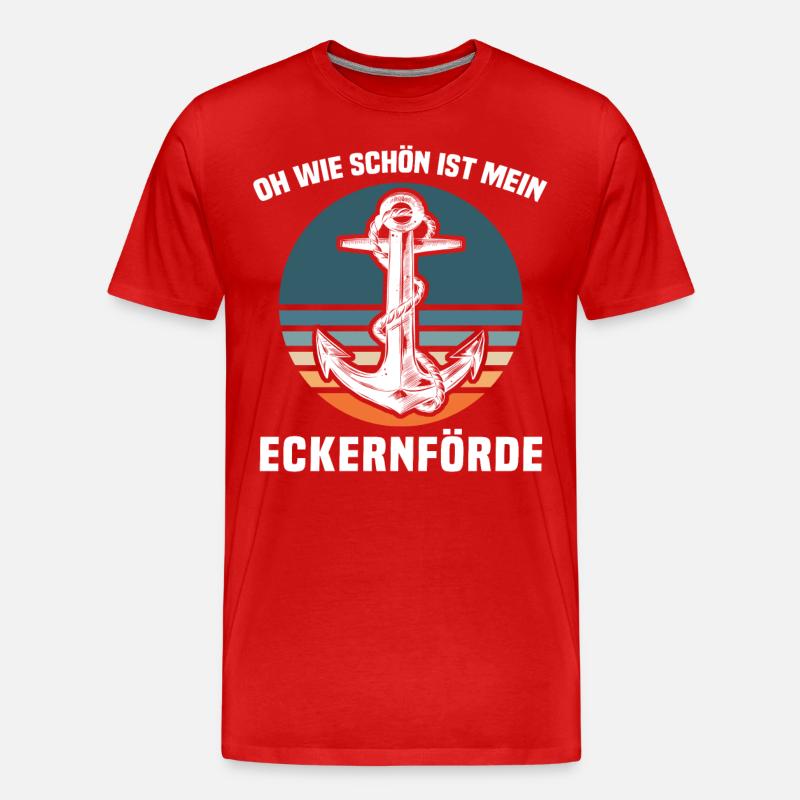 Eckernförde - Männer Premium Bio T-Shirt - Rot