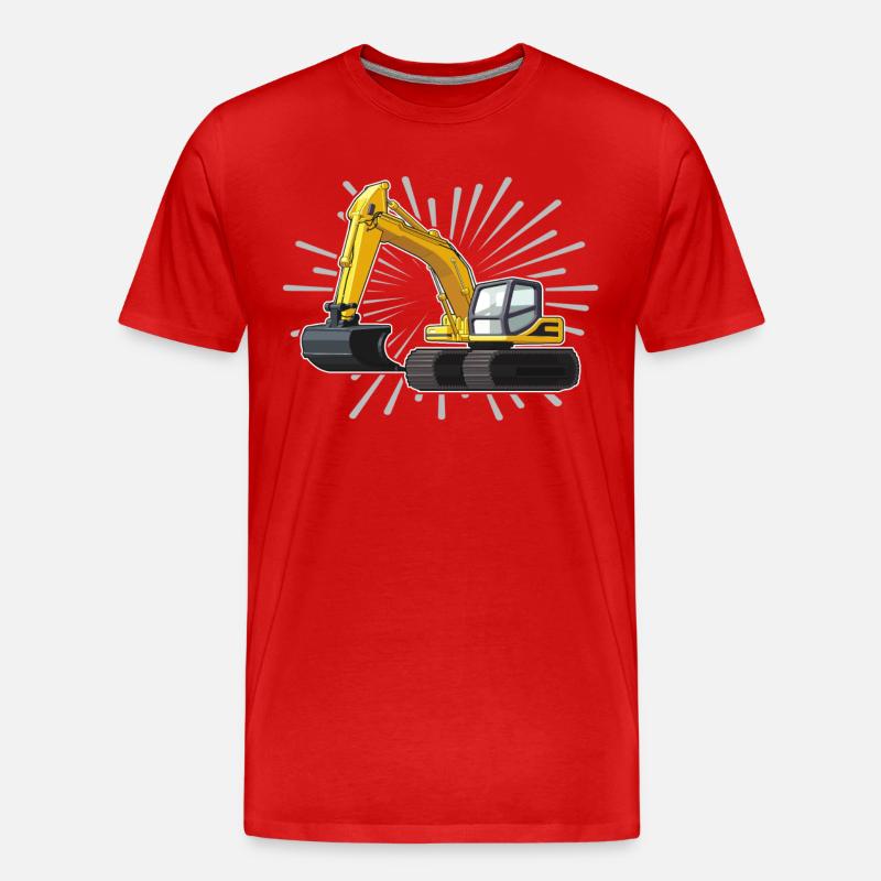 Baggerfuehrer - Männer Premium Bio T-Shirt - Rot