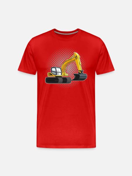 Excavator driver - Men's Premium Organic T-Shirt - red
