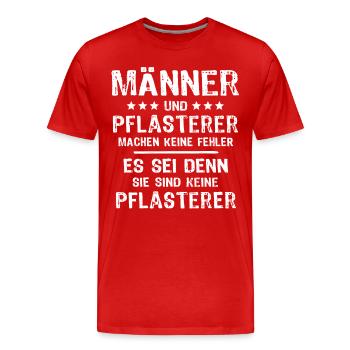 Pflasterer - Männer Premium Bio T-Shirt - Rot - Vorne - Damien (186cm)