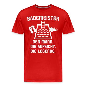 Bademeister - Männer Premium Bio T-Shirt - Rot - Vorne - Damien (186cm)