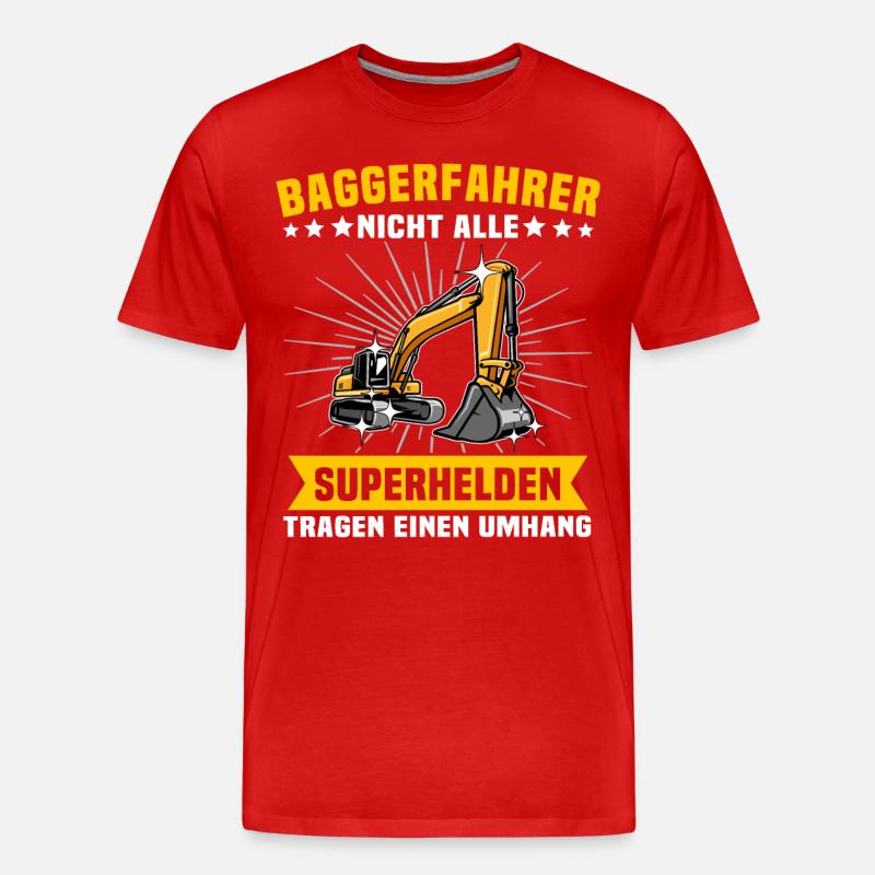Baggerfahrer Bagger - Männer Premium Bio T-Shirt - Rot