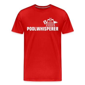 Pool Whisperer Swim Master - Men's Premium Organic T-Shirt - red - Front - Damien (186cm)