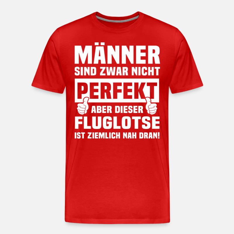Fluglotse - Männer Premium Bio T-Shirt - Rot