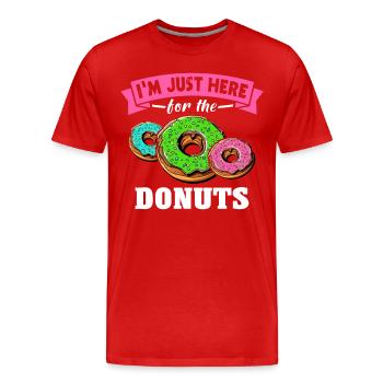 Donuts - Männer Premium Bio T-Shirt - Rot - Vorne - Damien (186cm)