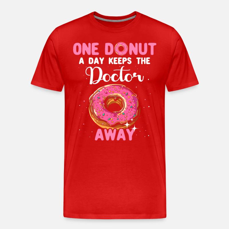 Donuts Pink Doughnuts - Männer Premium Bio T-Shirt - Rot