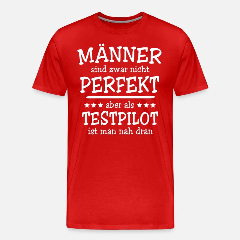 Testpilot Männer - Männer Premium Bio T-Shirt - Rot