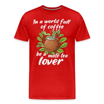 Mate Tee - Männer Premium Bio T-Shirt - Rot - Vorne - Damien (186cm)