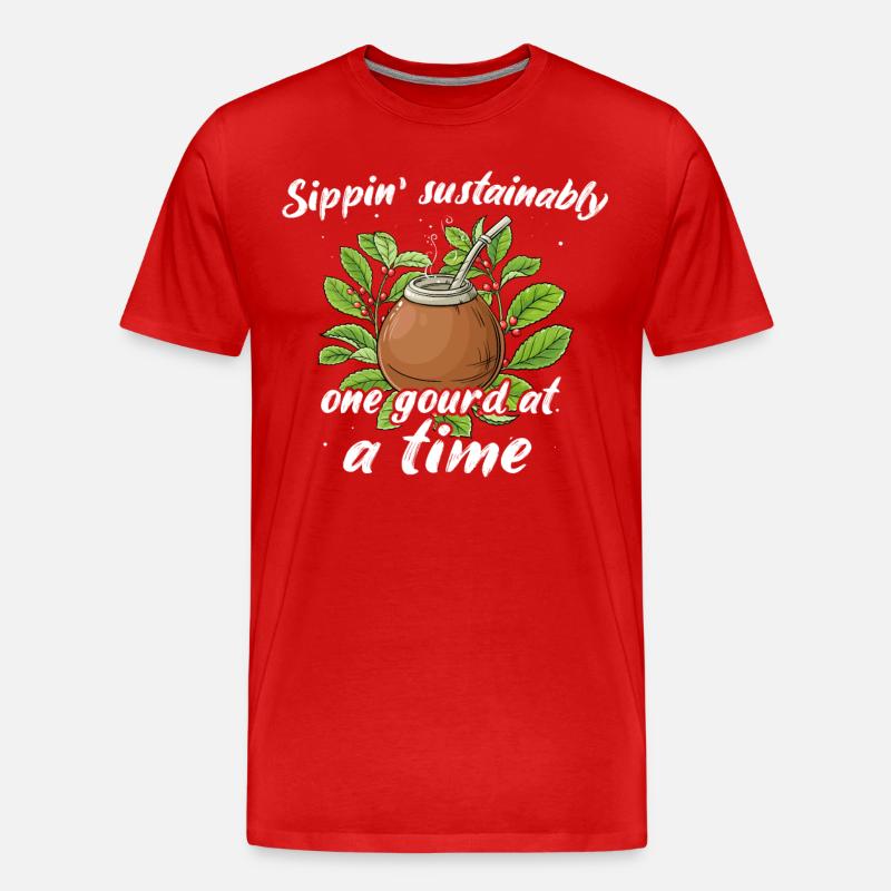 Yerba Mate Tee - Männer Premium Bio T-Shirt - Rot