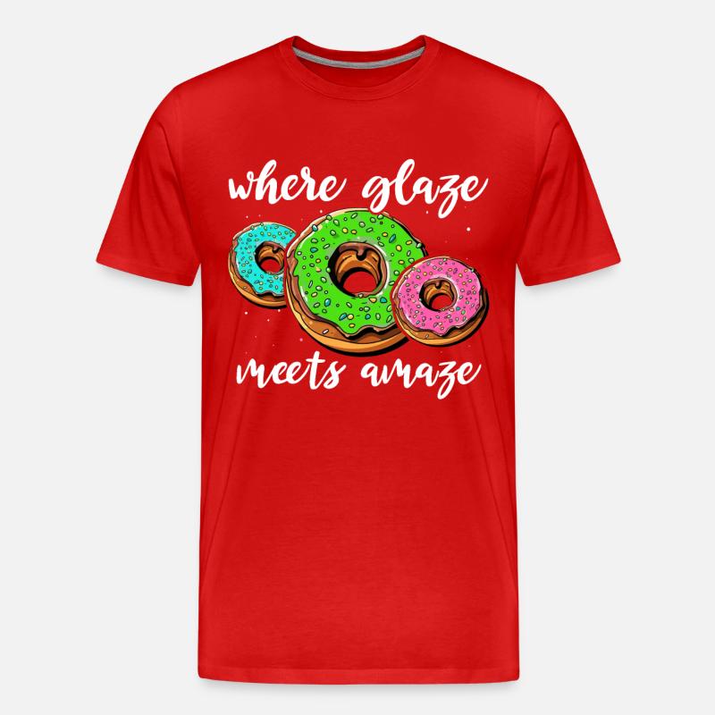 I Love Donuts - Männer Premium Bio T-Shirt - Rot