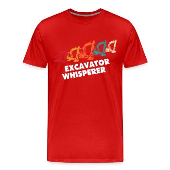 Excavator Whisperer Love Conducteur d’excavatrice - T-shirt bio Premium Homme - rouge - Devant - Damien (186cm)