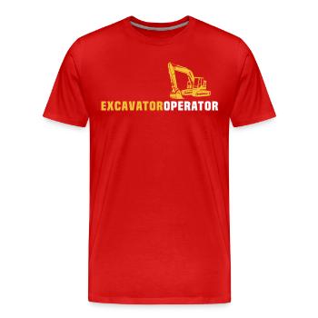 Les pelles entraînent les pilotes de pelles - T-shirt bio Premium Homme - rouge - Devant - Damien (186cm)