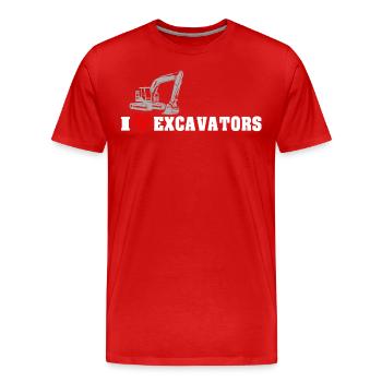 Les pelles adorent les pelles - T-shirt bio Premium Homme - rouge - Devant - Damien (186cm)
