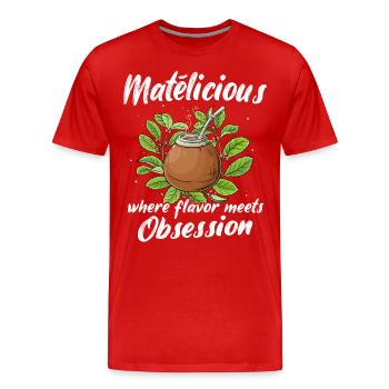 Mate Tee - Männer Premium Bio T-Shirt - Rot - Vorne - Damien (186cm)