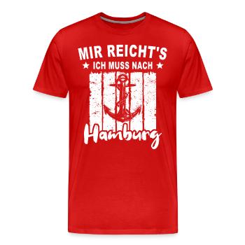 Hamburg - Männer Premium Bio T-Shirt - Rot - Vorne - Damien (186cm)