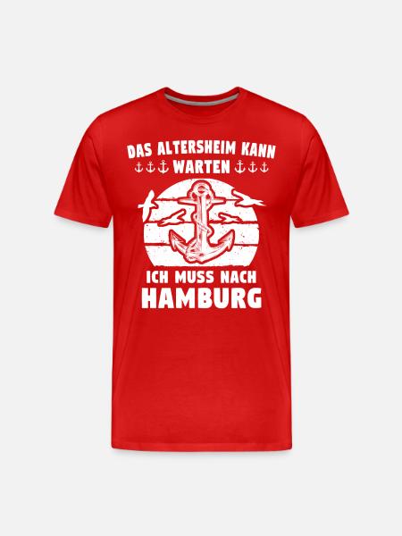 Hamburg - Männer Premium Bio T-Shirt - Rot