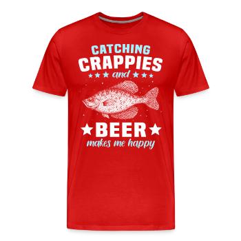 Perch Crappie Fishing - Men's Premium Organic T-Shirt - red - Front - Damien (186cm)