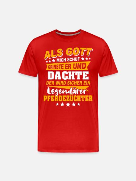 Pferdezüchter Sprüche - Männer Premium Bio T-Shirt - Rot