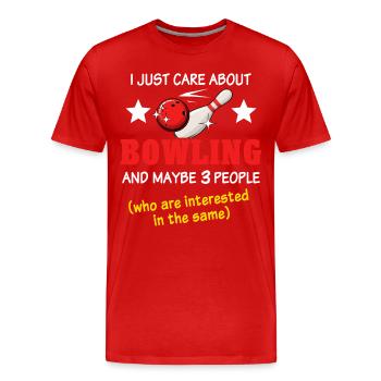 Bowler Bowling - Men's Premium Organic T-Shirt - red - Front - Damien (186cm)