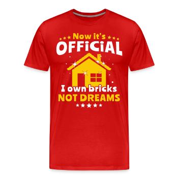 Propriétaires Propriétaires - T-shirt bio Premium Homme - rouge - Devant - Damien (186cm)