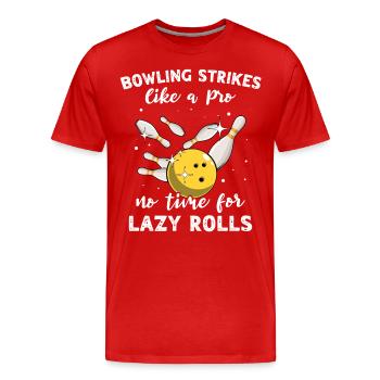 Frappes de bowling lentes - T-shirt bio Premium Homme - rouge - Devant - Damien (186cm)