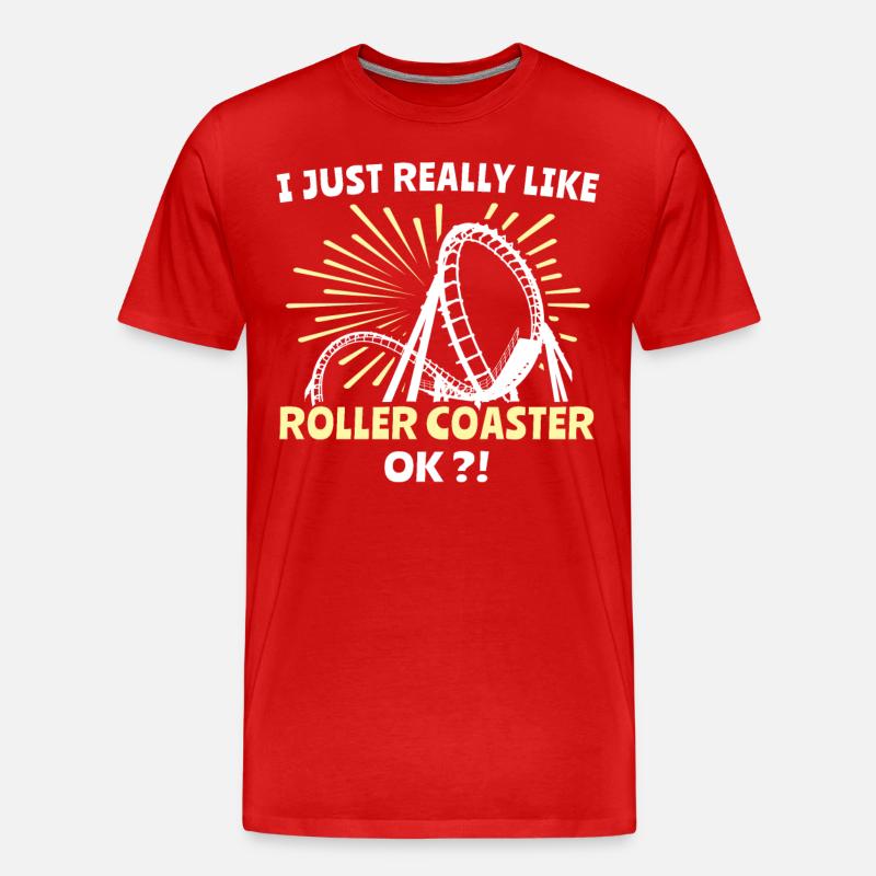 Achterbahn Roller Coaster - Männer Premium Bio T-Shirt - Rot