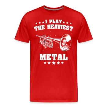Winds, instrument, trumpet, flugelhorn - Men's Premium Organic T-Shirt - red - Front - Damien (186cm)