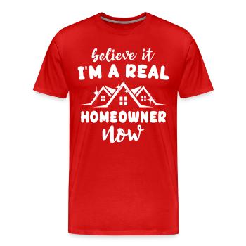 Propriétaire - T-shirt bio Premium Homme - rouge - Devant - Damien (186cm)