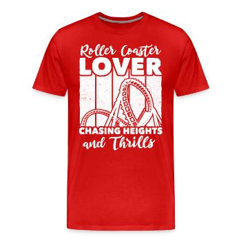 Montagnes russes - T-shirt bio Premium Homme - rouge - Devant - Damien (186cm)