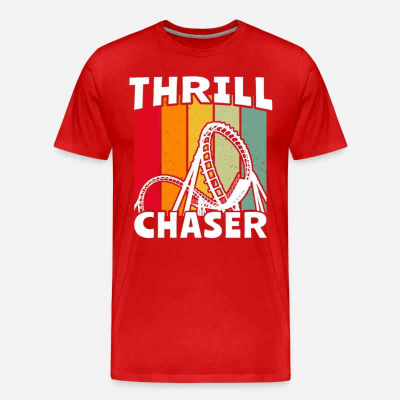 Achterbahn Roller Coaster - Männer Premium Bio T-Shirt - Rot