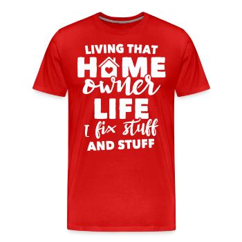 Propriétaire - T-shirt bio Premium Homme - rouge - Devant - Damien (186cm)