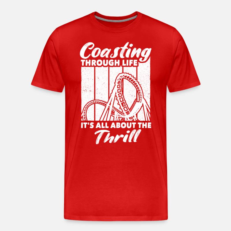 Achterbahn Roller Coaster - Männer Premium Bio T-Shirt - Rot