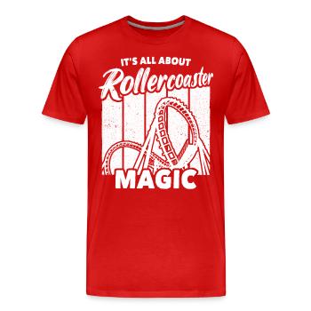 Achterbahn Achterbahnfahrer - Männer Premium Bio T-Shirt - Rot - Vorne - Damien (186cm)