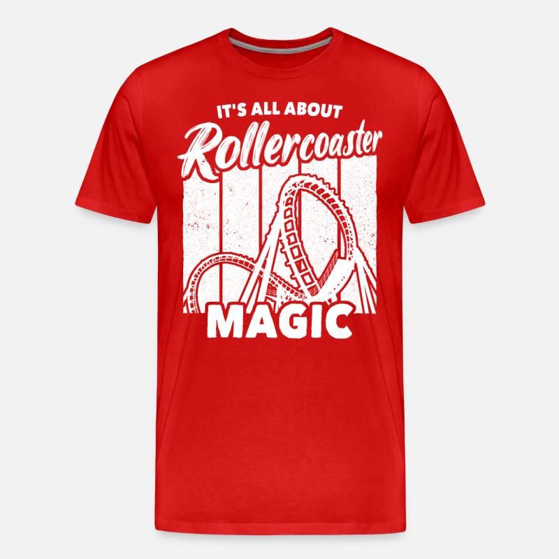 Roller Coaster Roller Coaster Riders - T-shirt bio Premium Homme - rouge