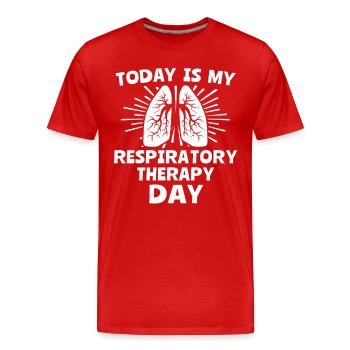 Respiratory Therapist - Men's Premium Organic T-Shirt - red - Front - Damien (186cm)